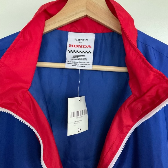 Honda x Forever 21 Windbreaker 3X Half-Zip RARE Plus Pullover Racing Jacket NWT - Picture 4 of 8